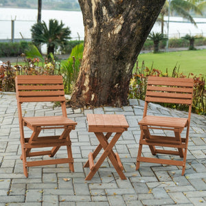 English Elm Riverstone Recycled Hdpe Folding Outdoor Bistro Table Weatherproof Patio Balcony Teak B2745P409700