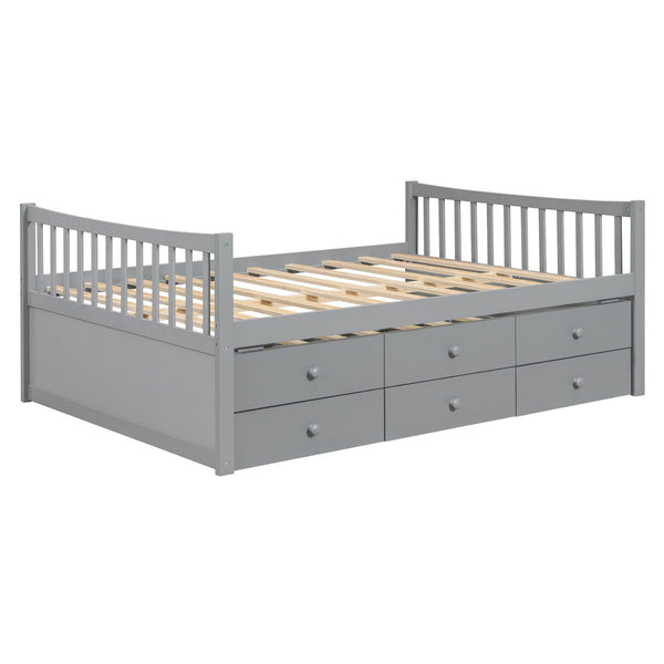 English Elm Full Size Daybed with Trundle Twin Pullout and Three Storage Drawers for Guest Rooms LP100341AAE