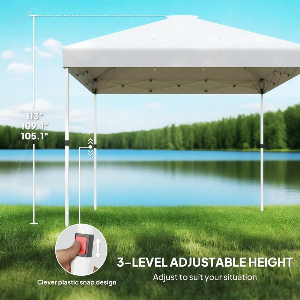 English Elm 10x 10 Ft Pop up Canopy with Upf 50 Oxford Fabric Half Sidewalls and Wheeled Bag T3971P380555