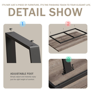 English Elm 62.9-inch MDF dining table for 6, modern brown rectangular design, waterproof surface, sturdy craft, eco-friendly appeal W1727P241145