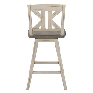 English Elm Ati X Back Swivel Barstools Set of 2 Solid Rubberwood Farmhouse Kitchen Seating B056P417032