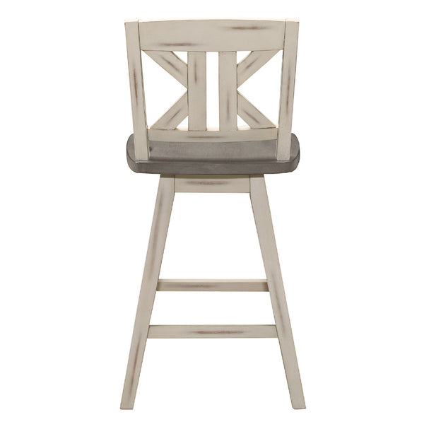 English Elm Ati X Back Swivel Barstools Set of 2 Solid Rubberwood Farmhouse Kitchen Seating B056P417032