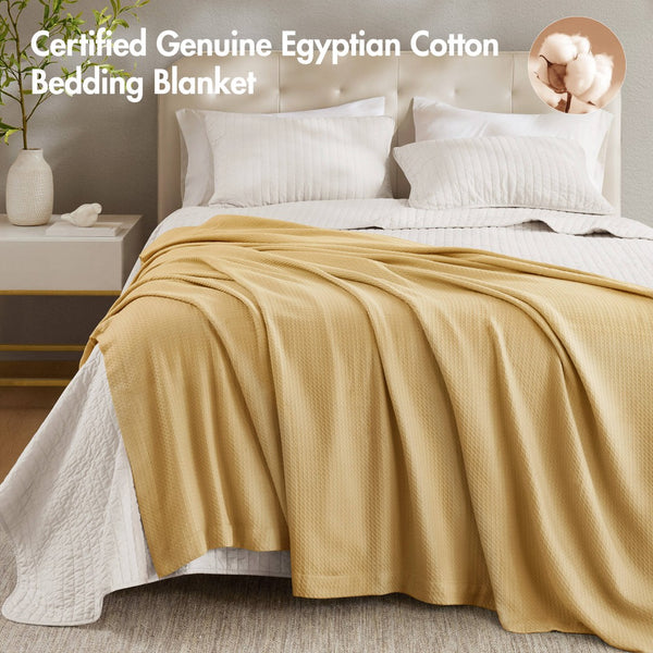 English Elm 1-piece King Cotton Woven Blanket Oeko-tex Certified Lightweight Layering Bedding B035P408329