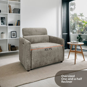 JLA Home Chapel Hill - Power Modern Recliner with USB-C Charging, High-Density Foam Comfort, Solid Wood Frame, Quiet Power Recline and Sleek Contemporary Design Beige CH103-0001