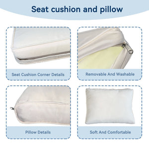 English Elm Seven-Piece Outdoor Rattan Sofa Set With Table & Beige Cushions - Stylish, Durable Patio Furniture W3152S00003-GIGA