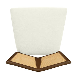 English Elm Christopher Knight Home® - Rattan Mid-Century Dining Chair Set of 2 with Woven Cane Back, Upholstered High-Density Seat Cushion Beige,Walnut N771P254006T