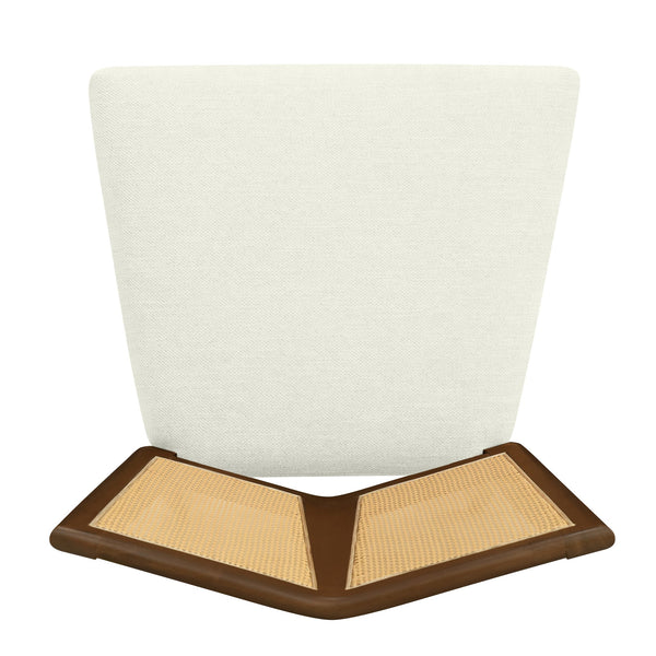 English Elm Christopher Knight Home® - Rattan Mid-Century Dining Chair Set of 2 with Woven Cane Back, Upholstered High-Density Seat Cushion Beige,Walnut N771P254006T