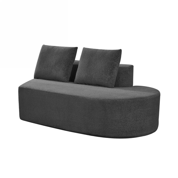 English Elm Christopher Knight Home® - 116" Modern Curved Sectional Sofa with Plush Pearl Upholstery, High-Density Sponge, Chaise Lounge Seating Harmony Charcoal grey N767P263923C