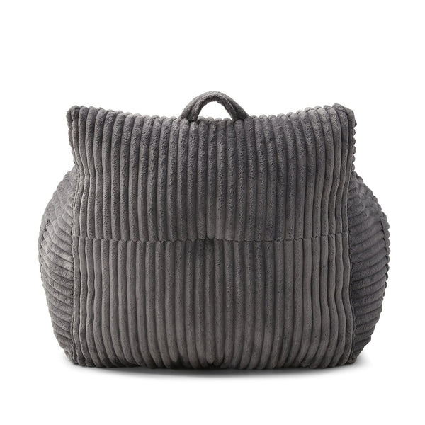 English Elm Giant Plush Bean Bag Chair with Armrests and Footstool for Ultimate Comfort, Durable Corduroy Lounge Sofa Grey W1117P309391