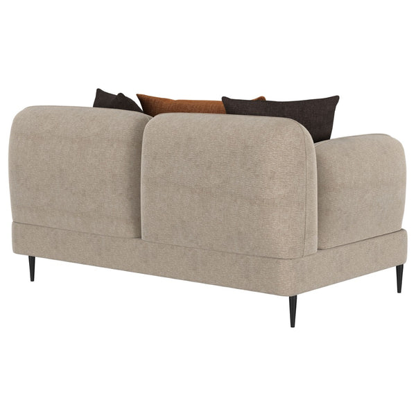 English Elm Repley Chenille Upholstered Loveseat with Sculpted Arms and Tapered Metal Legs B062P448031