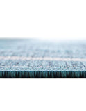 Unique Loom Outdoor Border Soft Border Machine Made Border Rug Teal, Ivory/Gray 10' 8" x 10' 8"