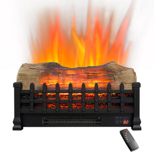 English Elm 20 Inch Freestanding Electric Fireplace Heater with 3d Flame Effect for Indoor Rooms W1769P304057