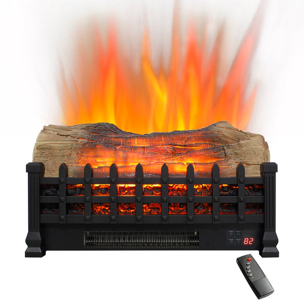 English Elm 20 Inch Freestanding Electric Fireplace Heater with 3d Flame Effect for Indoor Rooms W1769P304057