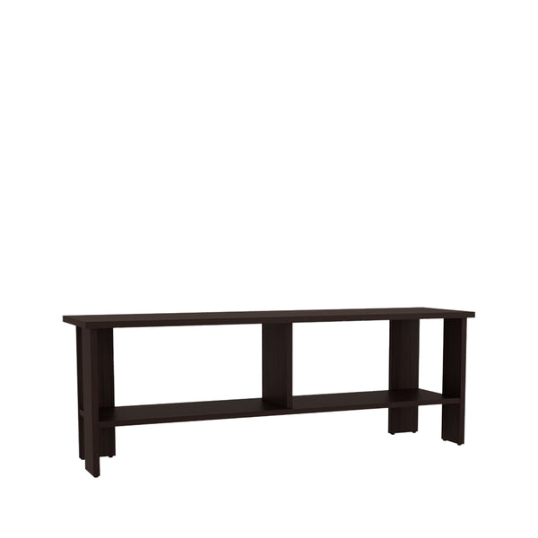 English Elm Navia sleek 47" TV Stand with Two Open Shelves for Living Room Bedroom Modern Storage and Style Dark Walnut 53 L x 18 W x 4 H B070P286438
