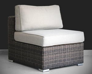 English Elm Minnesota Armless Sectional Seating Set - Elegant 2-Piece Outdoor Wicker Chairs With Cushions B120P233843