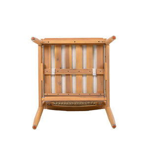 English Elm Outdoor Acacia Wood Armchair Set with Woven Rope Back Beige Cushion Patio Dining N762P386379D