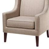 Madison Park Barton Modern/Contemporary Wing Chair FPF18-0152 Taupe