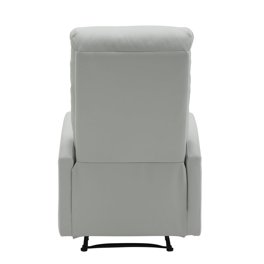 English Elm Dormi Contemporary Recliner Chair with Tufted Faux Leather Upholstery and Foam Padding, Manual Recline Grey B202P223698