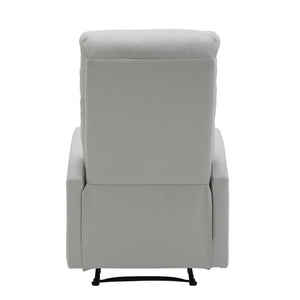 English Elm Dormi Contemporary Recliner Chair with Tufted Faux Leather Upholstery and Foam Padding, Manual Recline Grey B202P223698