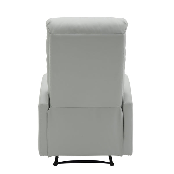 English Elm Dormi Contemporary Recliner Chair with Tufted Faux Leather Upholstery and Foam Padding, Manual Recline Grey B202P223698