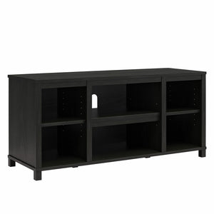English Elm Parsons TV Stand for TVs up to 50" with ample open shelving, cord management, modern oak finish Black B2733P384489