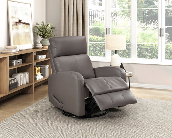 English Elm 1pc Glider Recliner Chair Top Grain Leather Swivel Recliner with Smooth Glide, Plush Foam Comfort Mocha 32 L x 30.75 W x 27.5 H B011P395860