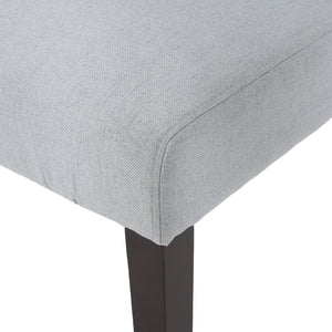 English Elm Dining Chair Set of Two Wingback Button Tufted High Back Birch Leg Upholstered Light Grey 61539.00LGRY