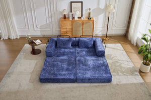 English Elm Compression Convertible Floor Sofa Bed – Stylish Chenille Loveseat, Easy Setup, Ideal For Small Spaces W3723P345645