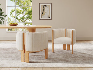 English Elm Christopher Knight Home® - Dining Chairs Set of 2 | Modern Bouclé Upholstered Seating with Rubberwood Frame, Durable 225lb Capacity Beige,Natural N779P341494B