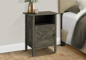 English Elm Accent Side Table with Open Shelf and Cabinet Storage for Compact Living Spaces Black B2710P461701