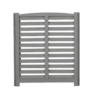 English Elm 3-panel Slatted Wood Outdoor Privacy Screen for Ac Units Trash Enclosures Gardens Grey W2640P272033