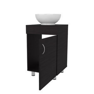English Elm FM Modern Floating Bathroom Vanity with Integrated Sink and Soft-Close Door for Sleek Storage Wenge 28.35 L x 22.44 W x 11.42 H B128P293886