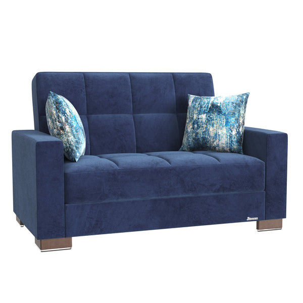 English Elm PrimeNest ZenAero Convertible Upholstered Loveseat with Storage, Microfiber Sleeper, Compact Elegance Blue B030P281760