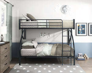 English Elm Black Metal Twin-Over-Twin Bunk Bed with Modern Lines, Sturdy Frame, Space-Saving Design for Kids Black 76.25 L x 45.25 W x 7.75 H B011P248589