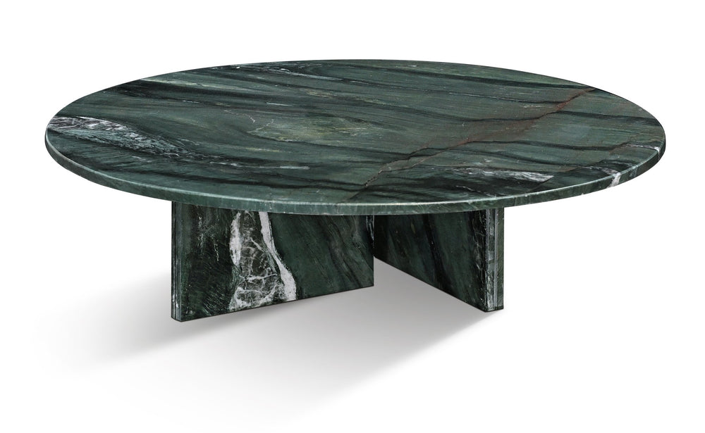 English Elm Green Natural Marble Coffee Table – Elegant 35.4" Sculptural Centerpiece For Modern Living Spaces W1696P314933