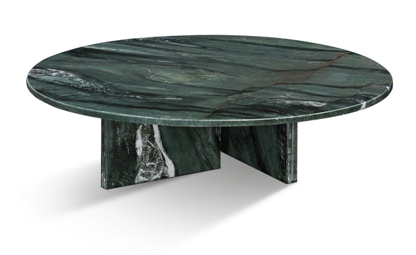 English Elm Green Natural Marble Coffee Table – Elegant 35.4" Sculptural Centerpiece For Modern Living Spaces W1696P314933