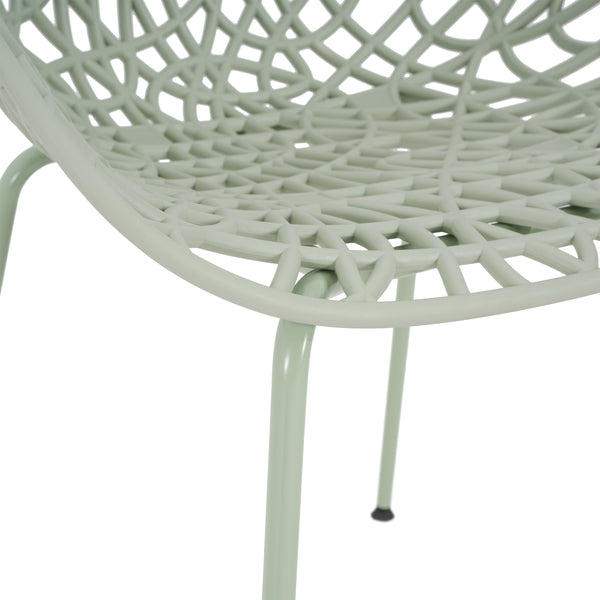 English Elm Christopher Knight Home® - Neiman Outdoor Dining Chair Set of 2 with Weather-Resistant Iron Frame and Perforated Diamond Design Green N775P256374G