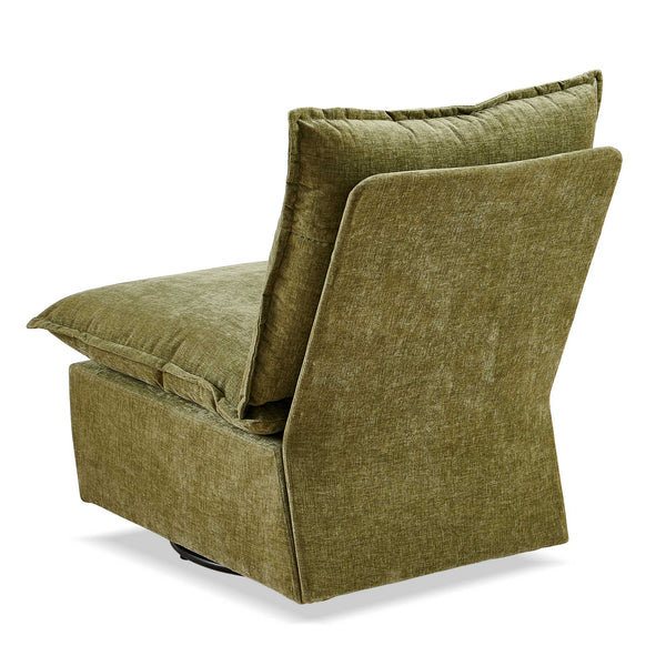 English Elm Detachable Chenille Swivel Rocking Chair with Ergonomic Curved Back, Metal Legs, Plush Comfort Green W1164P190849