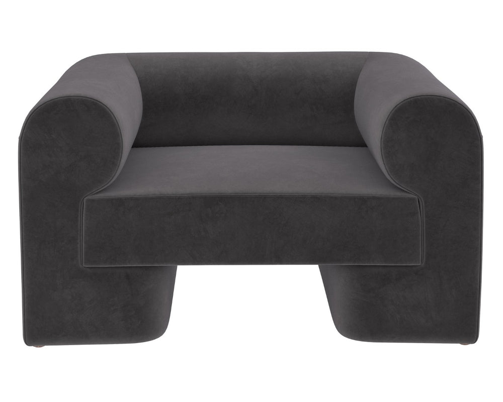 Sunpan IONIC Armchair - Luxurious MEG Ash Fabric, Sculptural Design, Cozy Comfort for Modern Living Spaces 110864