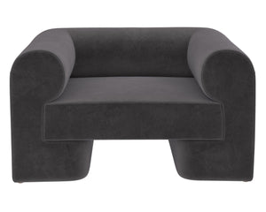 Sunpan IONIC Armchair - Luxurious MEG Ash Fabric, Sculptural Design, Cozy Comfort for Modern Living Spaces 110864