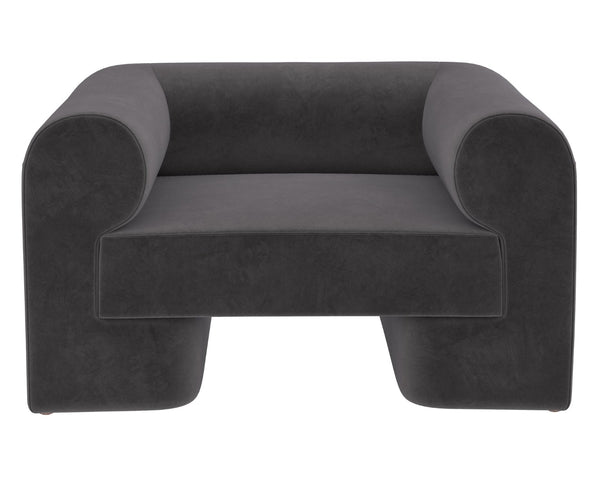 Sunpan IONIC Armchair - Luxurious MEG Ash Fabric, Sculptural Design, Cozy Comfort for Modern Living Spaces 110864