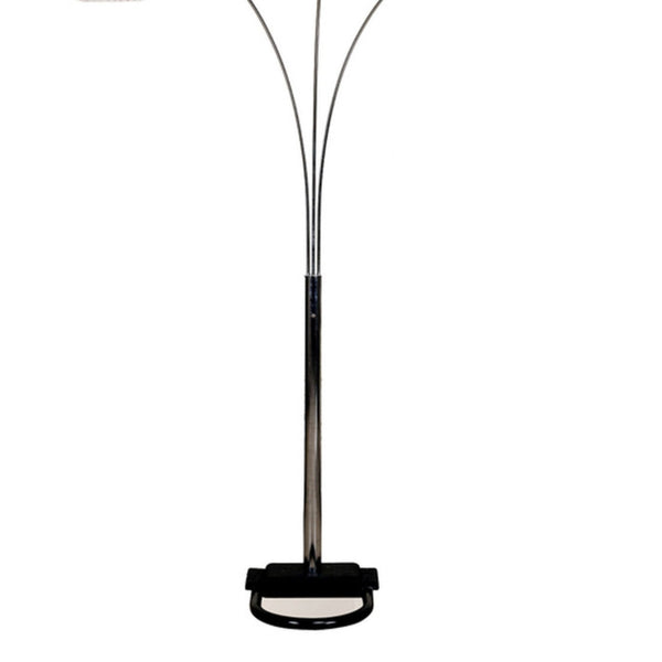 English Elm 84" Tall Metal Floor Lamp - Modern Chrome Design With 3 Crystal Shades For Elegant Ambient Lighting B072116071