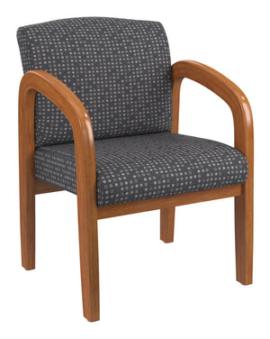 OSP Home Furnishings Medium Oak Wood Visitor Chair with Lumbar Support Taupe Upholstery for Office Waiting Ash WD380-K102