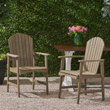 Christopher Knight Home® - Noble House - Malibu Outdoor Weather Resistant Acacia Wood Adirondack Dining Chairs (Set of 2)