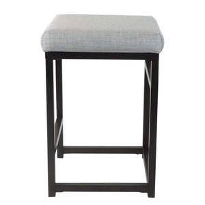 English Elm Open Back Counter Stool Powder Coated Frame Padded Woven Seat for Kitchen Bar B056P417124