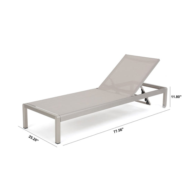 English Elm Cape Coral Outdoor Aluminum Mesh Sling Chaise Lounge for Poolside Patio Decks 57592.00