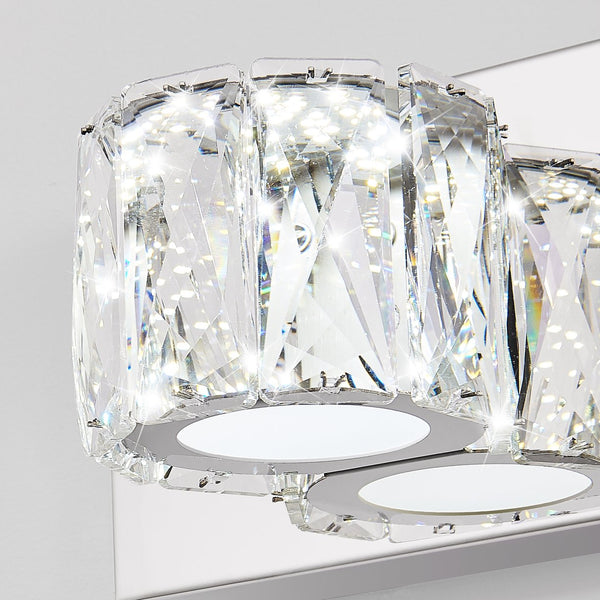 English Elm 41" Modern Crystal LED Wall Sconce 6-Light Chrome Vanity Light 1950LM 6000K Stainless Steel Accent W2312P374926