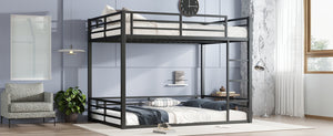 English Elm Metal Queen Over Queen Bunk Bed – Space-Saving Design For Teens & Adults, No Box Spring Needed, Black W1580S00140