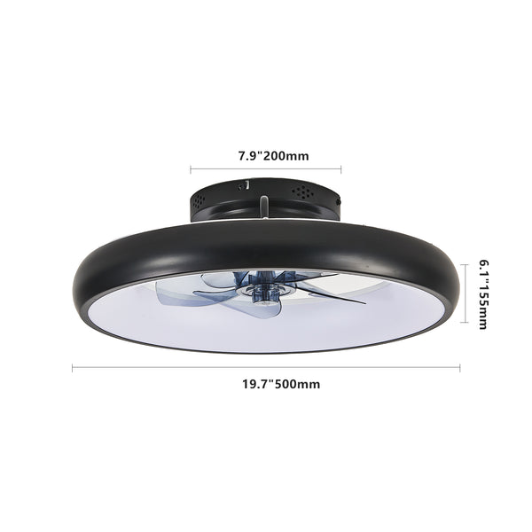 English Elm 20" Black LED Ceiling Fan Light with App & Remote, Dimmable 3000-6000K, Silent DC Motor, Reversible W1340P246417
