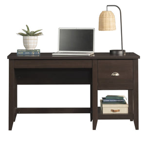 English Elm Desk, Elegant Brown Finish With Storage Drawers And Cable Management For Home Office Or Study B356P367914